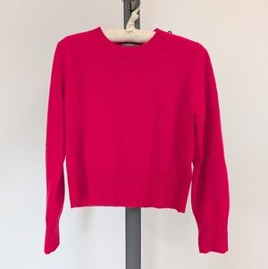 JCrew Crisp Begonia Cropped Cashmere Sweater